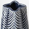 10" Navy Blue Abstract Ceramic Cylinder Table Vase