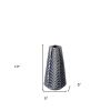 10" Navy Blue Abstract Ceramic Cylinder Table Vase