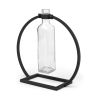 10" Black Abstract Cylinder Metal Table Vase