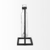 10" Black Abstract Cylinder Metal Table Vase