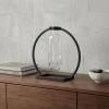 10" Black Abstract Cylinder Metal Table Vase