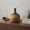 11" Brown Bud Solid Wood Table Vase