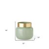 10" Green Abstract Crystal Glass Vase – Modern Statement Accent