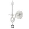 12" Off-White Rustic Metal Candle Wall Sconce with Hanging Crystal – Modern Farmhouse Glam