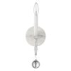 12" Off-White Rustic Metal Candle Wall Sconce with Hanging Crystal – Modern Farmhouse Glam