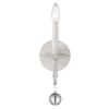 12" Off-White Rustic Metal Candle Wall Sconce with Hanging Crystal – Modern Farmhouse Glam