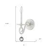 12" Off-White Rustic Metal Candle Wall Sconce with Hanging Crystal – Modern Farmhouse Glam
