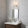 12" Off-White Rustic Metal Candle Wall Sconce with Hanging Crystal – Modern Farmhouse Glam