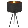 22" Black Metal Tripod Table Lamp with Black Drum Shade – Contemporary Accent Lighting