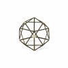 8" Brown and Gold Metal Hand Painted Geometric Orb Tabletop Sculpture