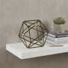 8" Brown and Gold Metal Hand Painted Geometric Orb Tabletop Sculpture