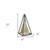 Narrow Metal Triangular Decorative Sculpture – Modern Geometric Accent