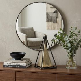 Narrow Metal Triangular Decorative Sculpture – Modern Geometric Accent