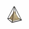 Bronze Metal Hand‑Painted Modern Abstract Tabletop Sculpture – Geometric Pyramid Accent