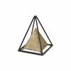 Bronze Metal Hand‑Painted Modern Abstract Tabletop Sculpture – Geometric Pyramid Accent