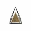 Bronze Metal Hand‑Painted Modern Abstract Tabletop Sculpture – Geometric Pyramid Accent