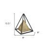 Bronze Metal Hand‑Painted Modern Abstract Tabletop Sculpture – Geometric Pyramid Accent