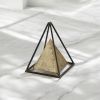 Bronze Metal Hand‑Painted Modern Abstract Tabletop Sculpture – Geometric Pyramid Accent