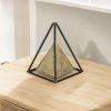 Bronze Metal Hand‑Painted Modern Abstract Tabletop Sculpture – Geometric Pyramid Accent