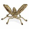 Gold Cast Iron Butterfly Tabletop Sculpture – Whitewashed Rustic Finish