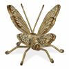Gold Cast Iron Butterfly Tabletop Sculpture – Whitewashed Rustic Finish