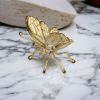 Gold Cast Iron Butterfly Tabletop Sculpture – Whitewashed Rustic Finish