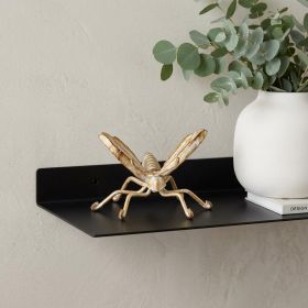 Gold Cast Iron Butterfly Tabletop Sculpture – Whitewashed Rustic Finish