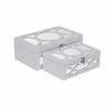 White Mirrored Glass & Wood Storage Boxes – Set of Two
