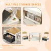 3‑Piece Wooden Kids Table & Chair Set – Reversible Desktop, Storage Drawers & Bookshelf