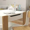 3‑Piece Wooden Kids Table & Chair Set – Reversible Desktop, Storage Drawers & Bookshelf