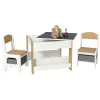 3‑Piece Wooden Kids Table & Chair Set – Reversible Desktop, Storage Drawers & Bookshelf