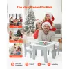Wooden Kids Activity Table & Chair Set – Reversible Blackboard/Whiteboard & Block Surface