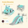 4‑in‑1 Toddler Rocking Horse & Slide with Basketball Hoop and Ring Toss