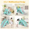4‑in‑1 Toddler Rocking Horse & Slide with Basketball Hoop and Ring Toss