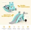 4‑in‑1 Toddler Rocking Horse & Slide with Basketball Hoop and Ring Toss