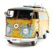 8" Blue & Yellow Metal c1967 Volkswagen Deluxe Model Car – Hand‑Painted Vintage Replica