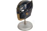 Black Panther Warrior King Helmet Collectible with Display Stand – Gold & Black Finish