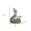 10" Brown and Silver Contemplative Mermaid Resin Tabletop Sculpture
