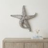 15" Antiqued Silver Resin Starfish Hanging Dimensional Sculpture