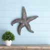 19" Antiqued Silver Resin Starfish Hanging Dimensional Sculpture