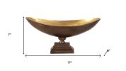 Rustic Bronze Oblong Footed Centerpiece Bowl