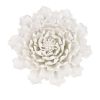 9" Off White Ceramic Flower Hanging Dimensional Sculpture