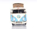 Blue & White Metal Volkswagen Bus Sculpture – Retro Decorative Figurine