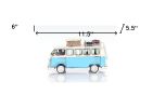 Blue & White Metal Volkswagen Bus Sculpture – Retro Decorative Figurine