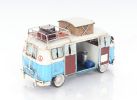 Blue & White Metal Volkswagen Bus Sculpture – Retro Decorative Figurine