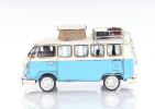 Blue & White Metal Volkswagen Bus Sculpture – Retro Decorative Figurine