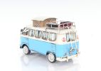 Blue & White Metal Volkswagen Bus Sculpture – Retro Decorative Figurine