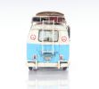 Blue & White Metal Volkswagen Bus Sculpture – Retro Decorative Figurine