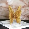 Gold Cast Iron Double Butterfly Tabletop Sculpture – Rustic Nature‑Inspired Accent