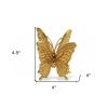 Gold Cast Iron Double Butterfly Tabletop Sculpture – Rustic Nature‑Inspired Accent